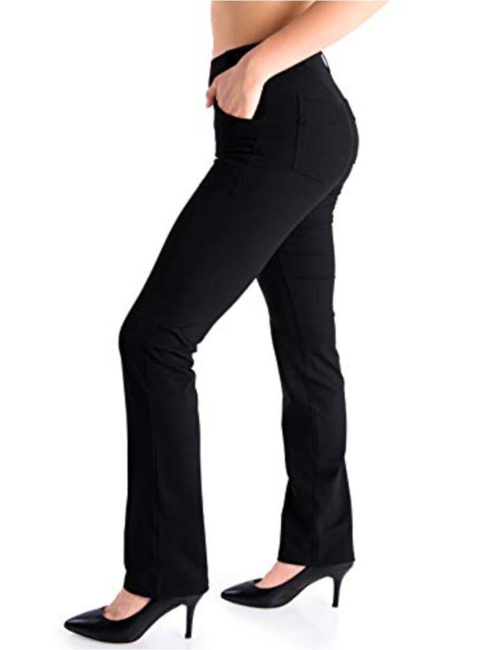 Straight Leg Yoga Dress Pants Pull On Work Office Trousers